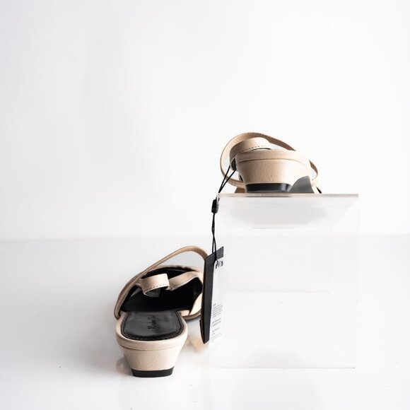 Massimo Dutti Women Leather Slingback Ballet Flats Ivory US 9 EU 40 NWT 1530/450 - Picture 6 of 8
